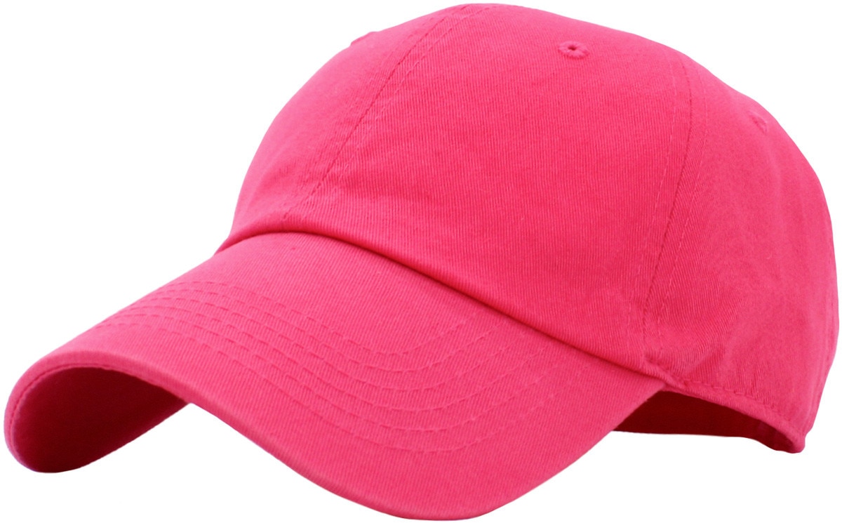Hot Pink Low Profile Baseball Caps Front Side View